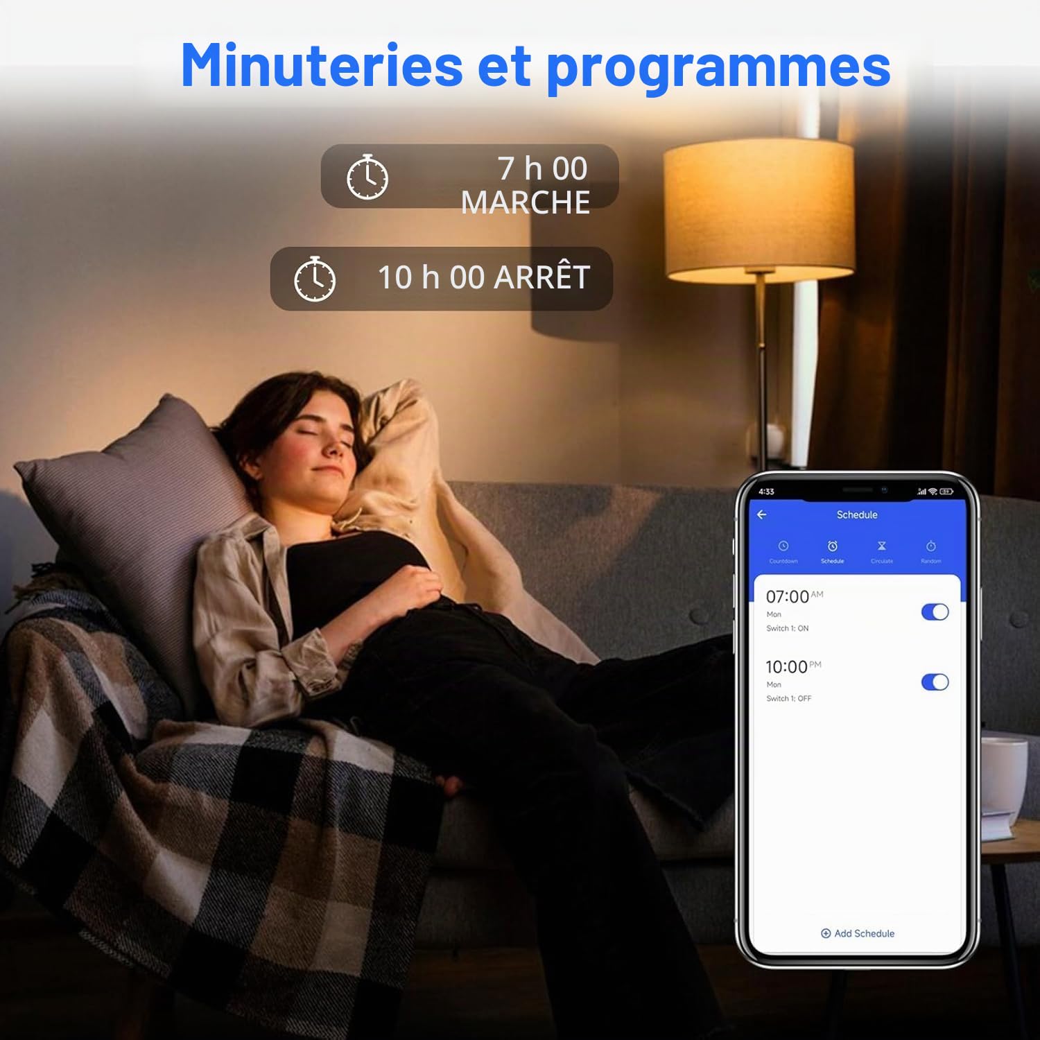 Interrupteur Relais Intelligent WiFi et Bluetooth 10A 1Canal ANTELA | compatibel avec Alexa, Smart Life APP, 8PCs