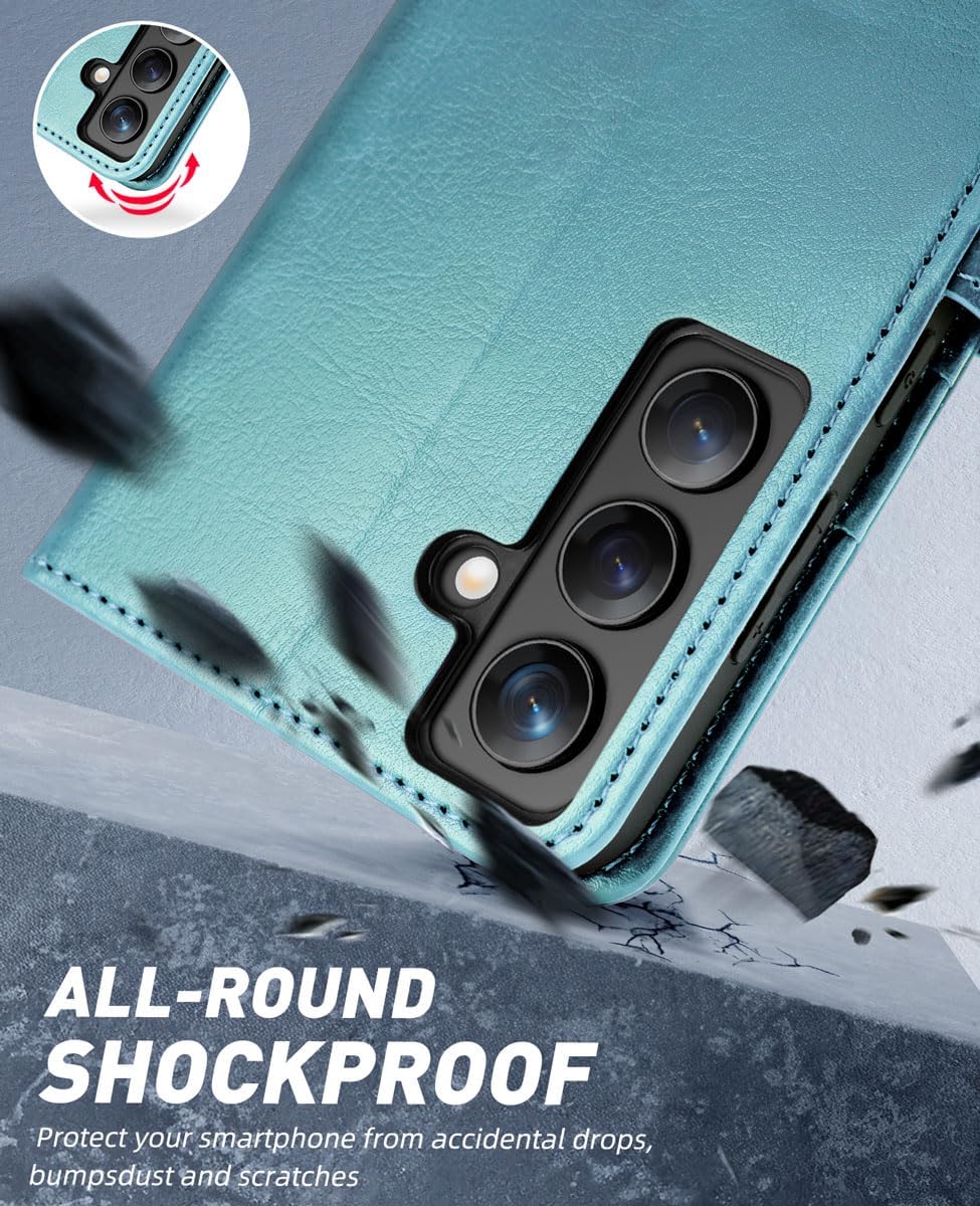 OCASE Compatible with Galaxy S24 Plus 5G Wallet Case, PU Leather Flip Folio Case with Card Holders RFID Blocking Kickstand [Shockproof TPU Inner Shell] Phone Cover 6.7 Inch (2024), Mint Green