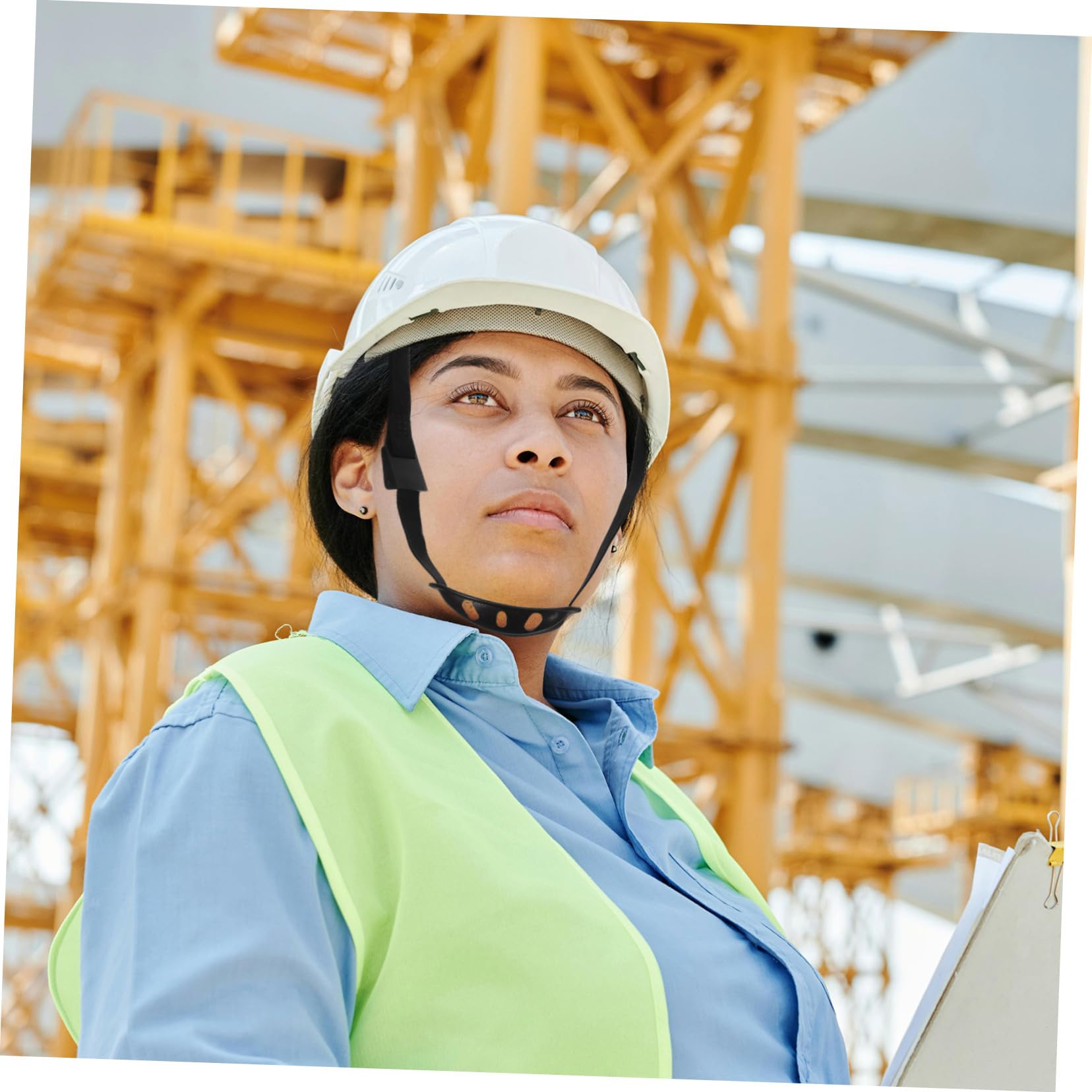 Jugulaire pour Casque de Chantier Noire, Mentonnière Y de Sécurité