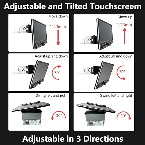 Vista 18 de 10 pulgadas doble Din coche estéreo inalámbrico CarPlay Android Auto 2G+32G pantalla táctil desmontable Android Car Play Radio Bluetooth AM FM 2