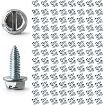 Upgraded 100 Pcs License Plate Mounting Screws for Car Dealers 6mm x 16mm -Metric - Slotted Hex Head License Plate Bolts with Rustproof Finish, Car License Plate Screws for License Plates Frames