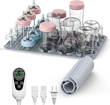 Baby Bottle Drying Rack, 14 Hook Vertical Drying Rack with Detachable Nipple Holder, Drying drip Tray, and Storage Bottle Rack