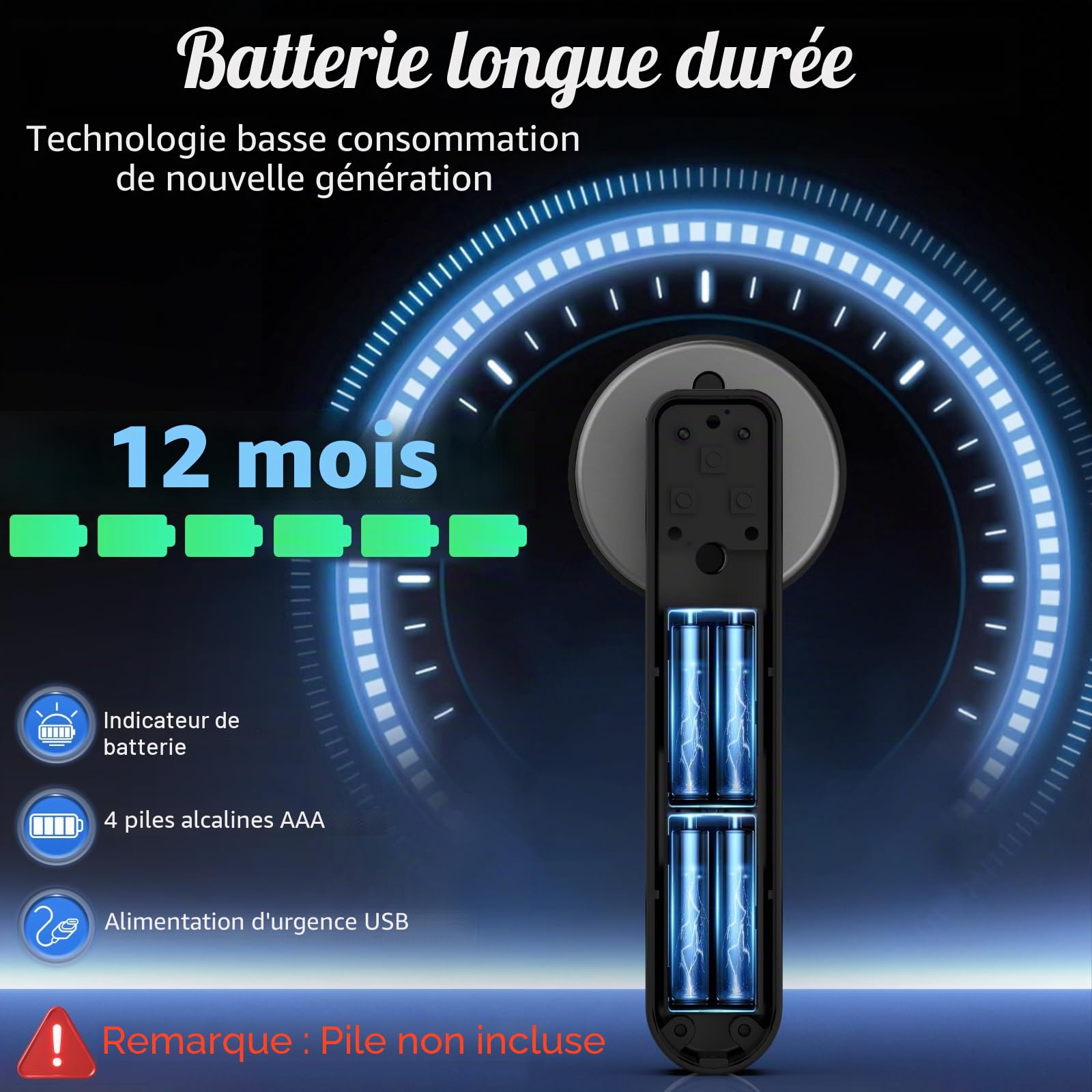 eLinkSmart Serrure de porte à empreinte digitale RFID Carte NFC Smart Door Levers numérique sans clé Serrure de porte d'entrée avec clavier Mode confidentialité pour chambre à coucher eSmartLock App