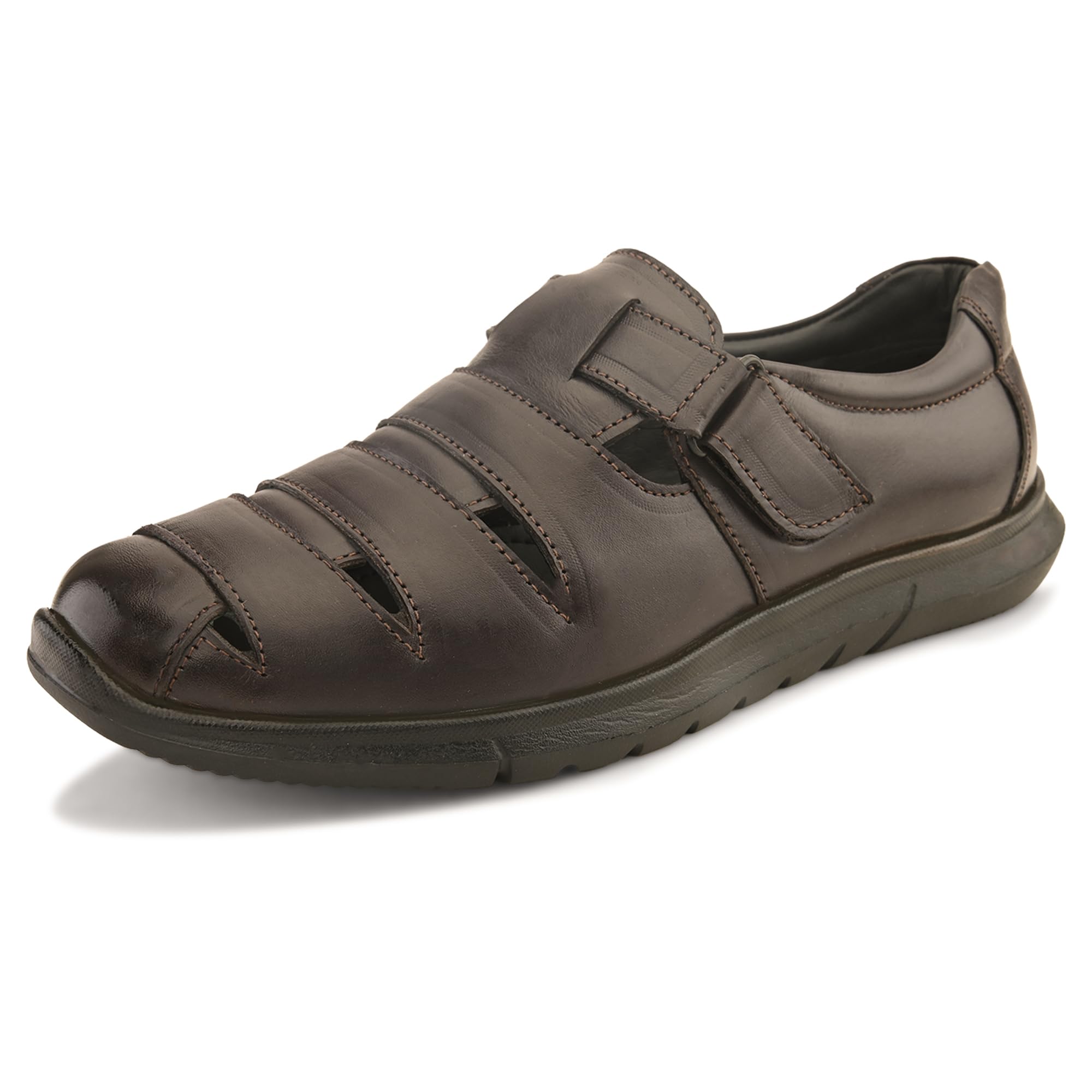 blue leather by centrino Men's Fisherman Sandals | Leather upper with cushion footbed | Adjustable Straps with soft lining | Closed-Toe Comfort & Durability (4058)-picture-34