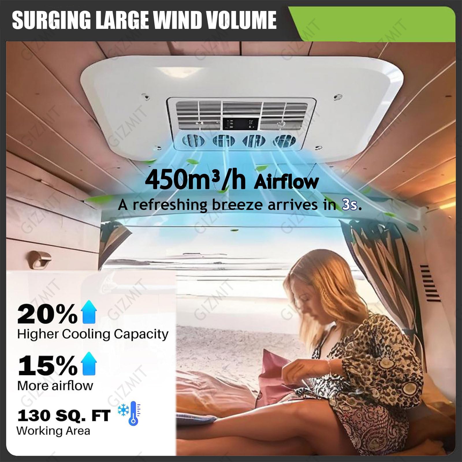 Climatiseur de Toit pour Camping-Car, 12 V/24 V, avec Technologie Double onduleur, pour caravanes, Camping-Cars et camions. Consommation d'énergie Ultra-Faible. Télécommande Incluse 24V