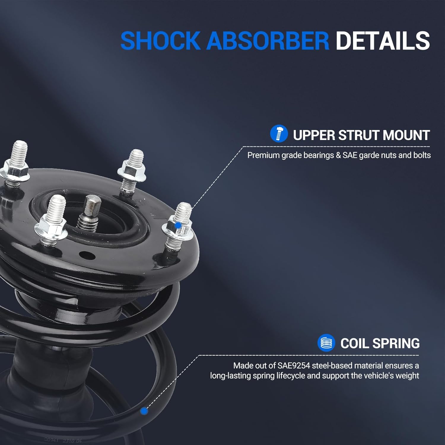 Autoround 172729 172730 Front Struts Shock Absorber Compatible with Ford Explorer 2013-2019, Driver and Passenger Side with Coil Spring Assembly