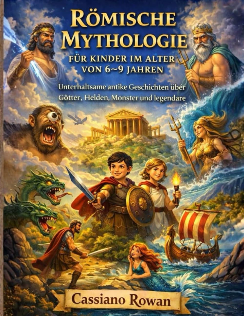 RÖMISCHE MYTHOLOGIE FÜR KINDER IM ALTER VON 6–9 JAHREN: Unterhaltsame antike Geschichten über Götter, Helden, Monster und legendäre Abenteuer