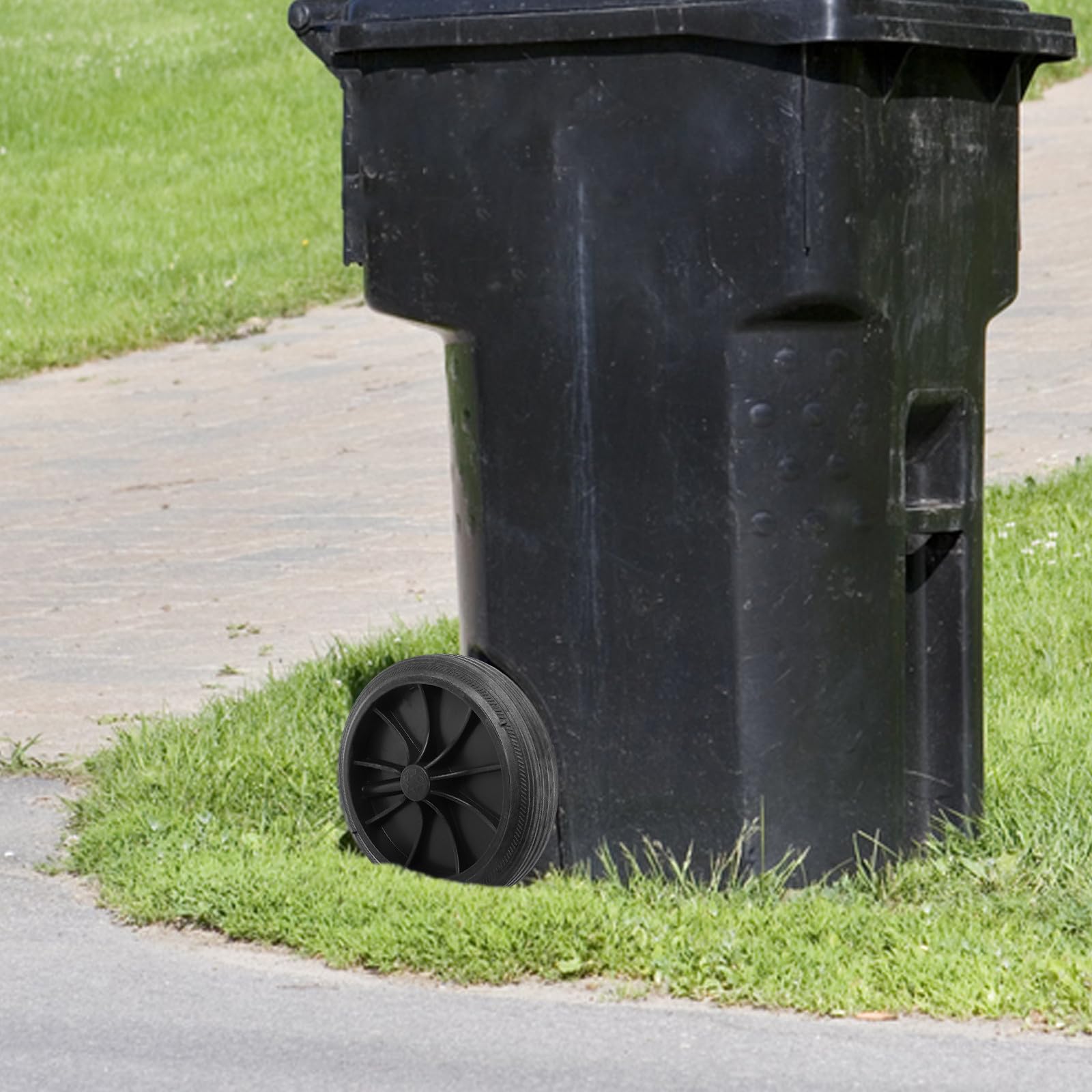 Set 1 Ruota in Gomma e Ferro con Asse Cavo per Bidone della Spazzatura da 240l Ruota di Ricambio Pratica e Resistente per Uso Esterno Colore Casuale