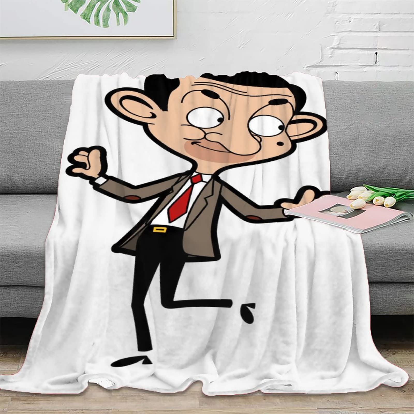 Mr Bean Fleece Blanket Soft Cozy 3D Printed Cartoon Characters