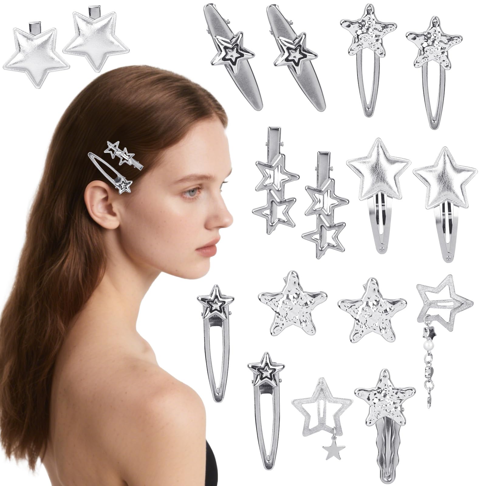 lasuroa 18pcs Y2K Star Hair Clips - Image 3