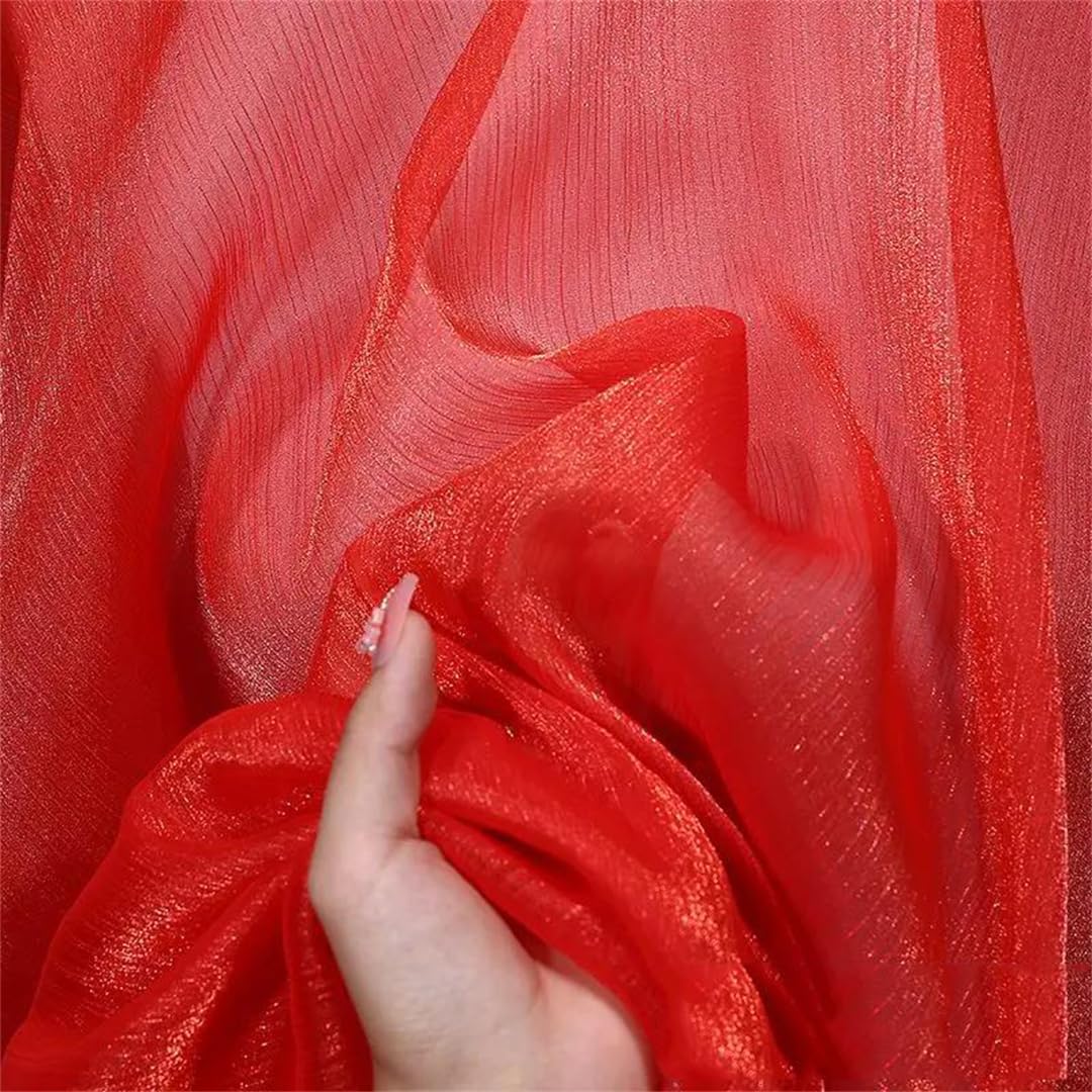 Organza Fabric， Organza Fabric Multicolor 100cm x 150cm for Decoration Clothing Sewing(17 Big Red)