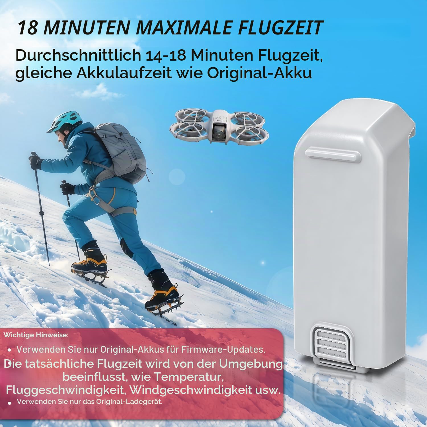 2 Stück Intelligenter NEO Flugakku 1435 mAh Ermöglicht Bis Zu 14–18 Minuten Flugzeit Vollständig Kompatibel mit DJI NEO Akku Drohne