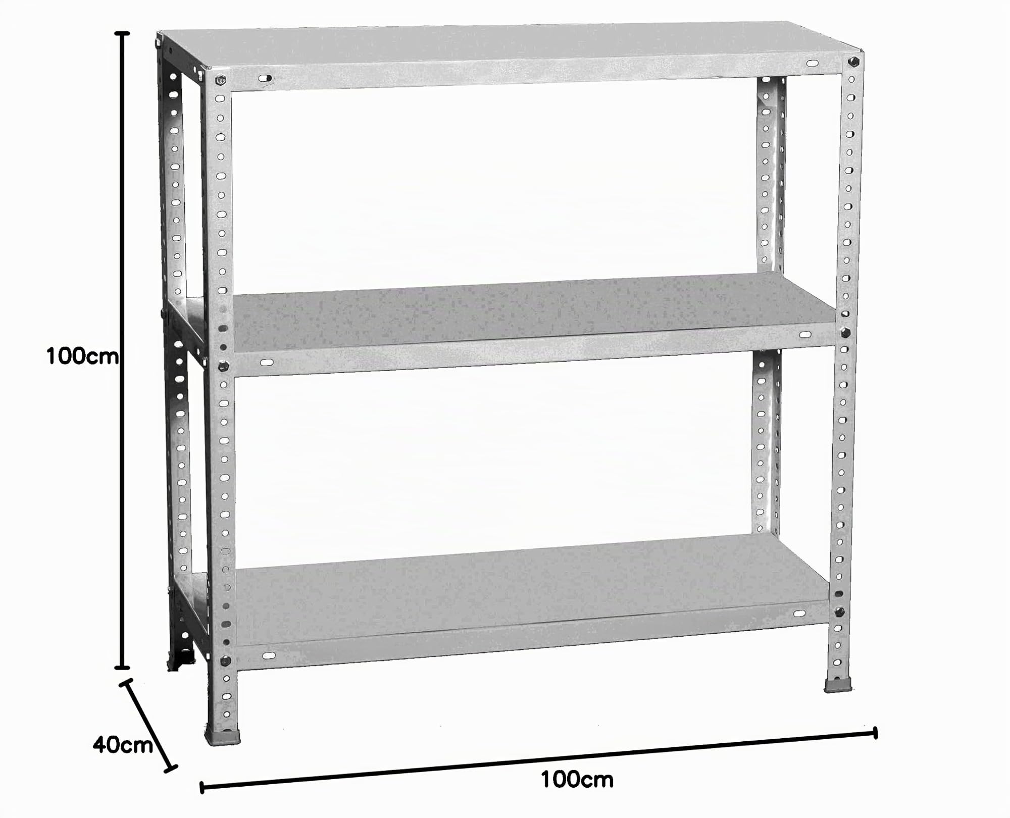Simon Rack Étagère Métallique 1000x1000x400 mm, 3 Niveaux, Tablettes en Acier, 75 kg par Niveau, Galvanisé – Advantage