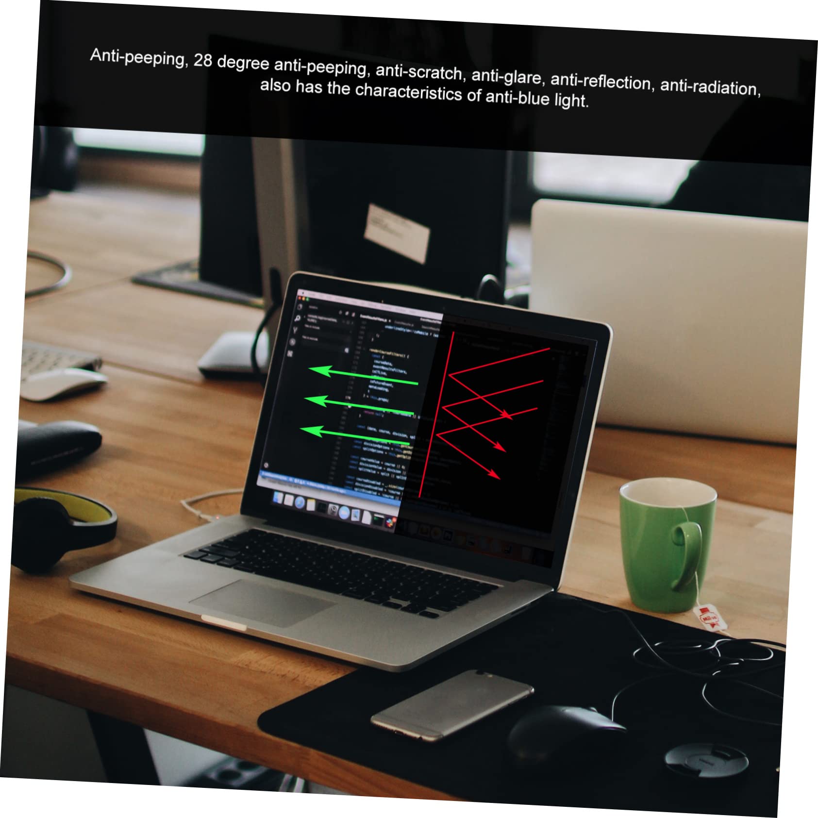 KICHOUSE Laptop Privacy Screen Protector for Displays -peeping -glare Compatible All Laptops Removable Privacy Film for Personal Security