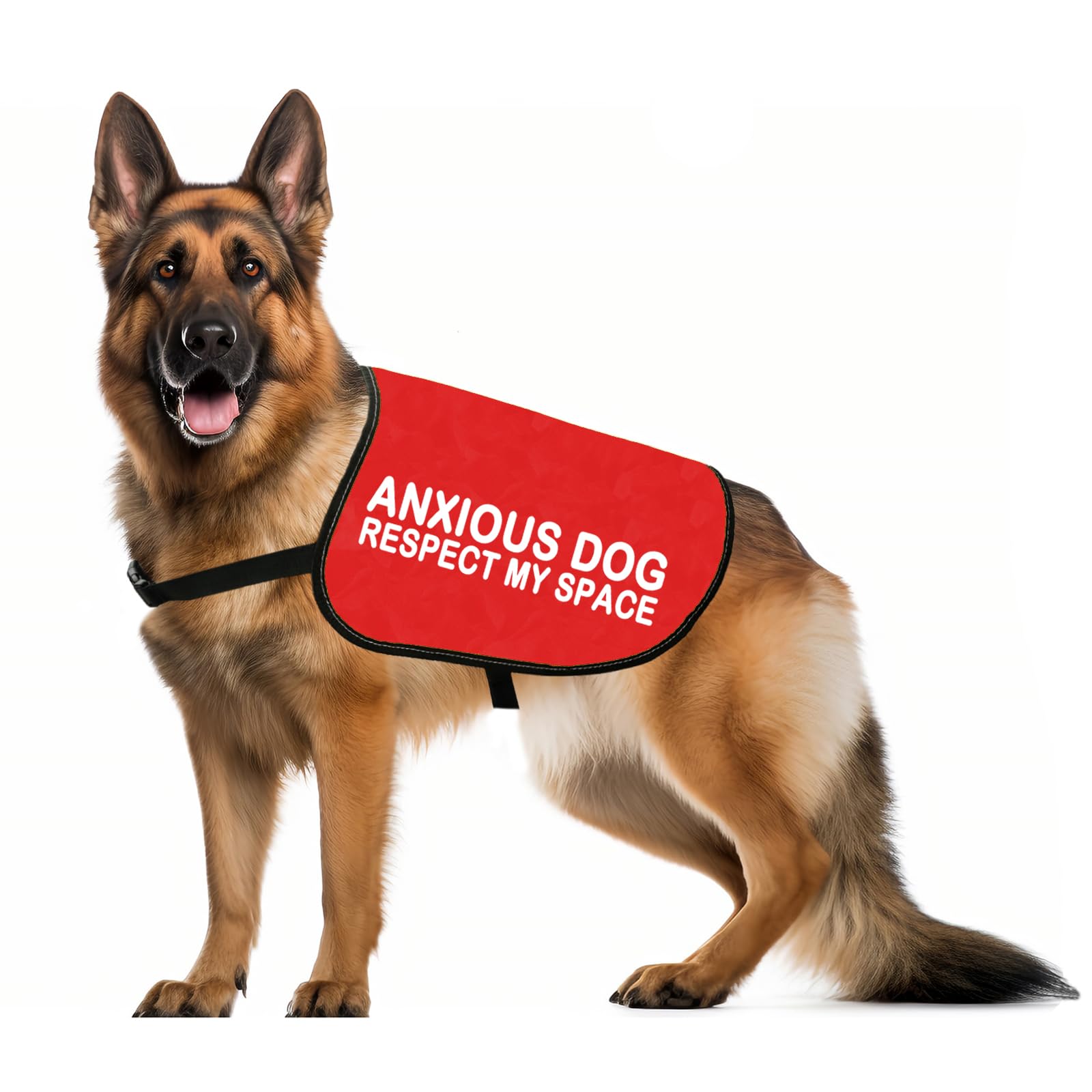 Rescue Dogs Anxious Dogs Gift Anxious Dog Respect My Space Dog Jacket Vest Alert Slogan Warning Vest (ANXIOUS space L)