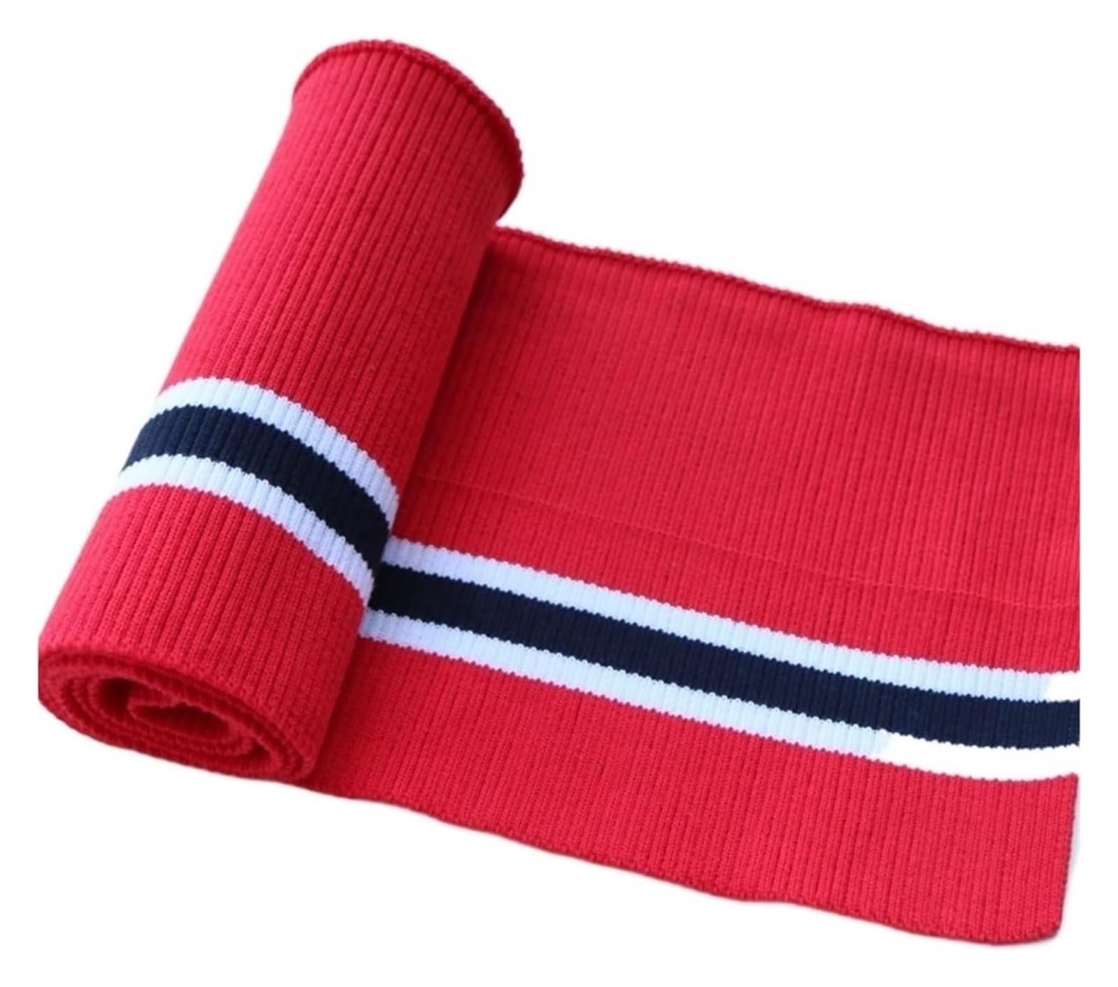 Rib Knit Cuff, Elastic Ribbed Cuffs Multicolor 80cm x 15cm(Red)