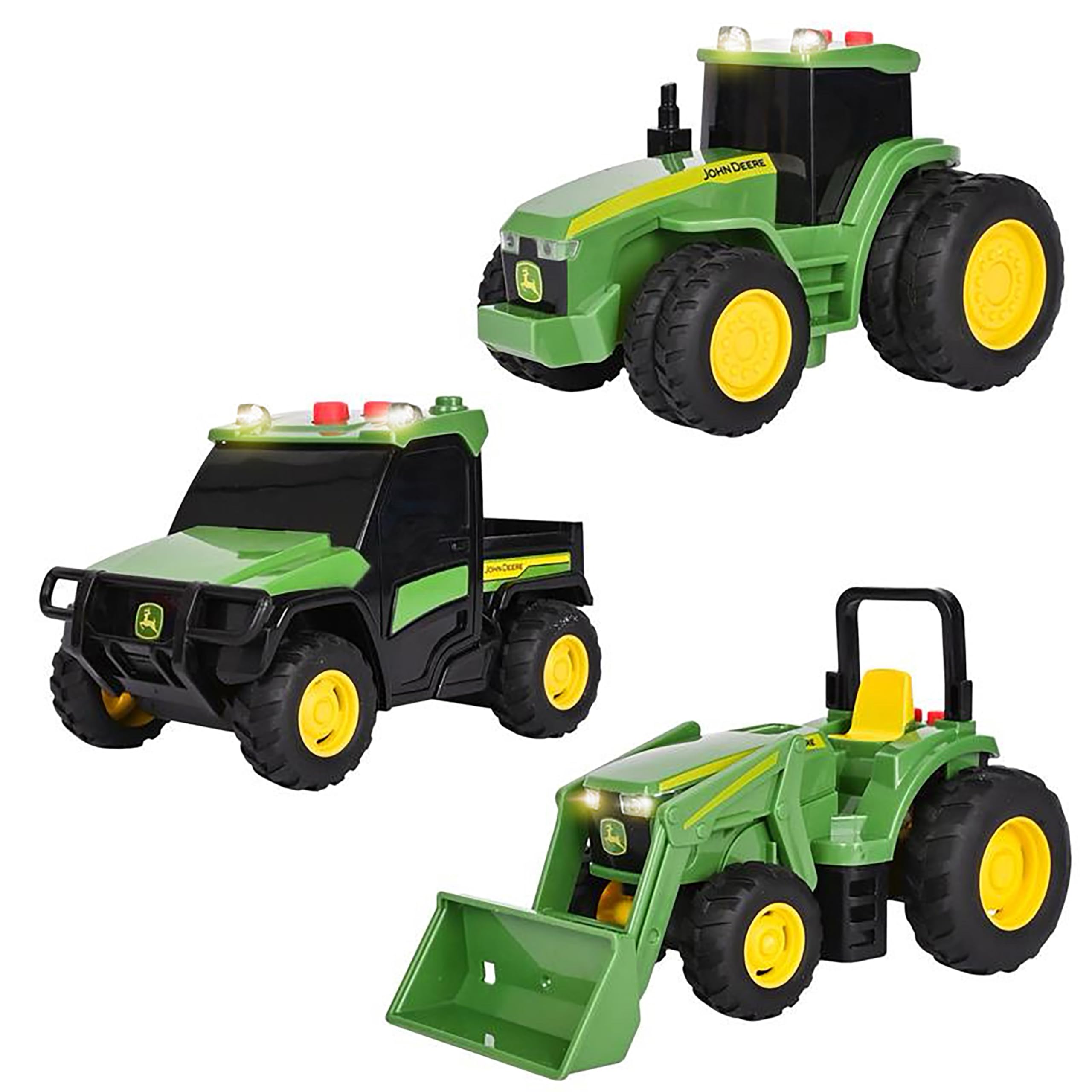 Toys 'R' Us 100店舗記念トラック3台セット Amazon.com: John Deere 3-Pack Set Lights and Sound Realistic 5