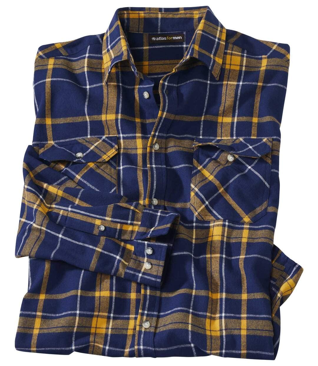 ATLAS FOR MEN - Camicia a Quadri in Flanella - Manica Lunga - Disponibile nelle Taglie Grandi