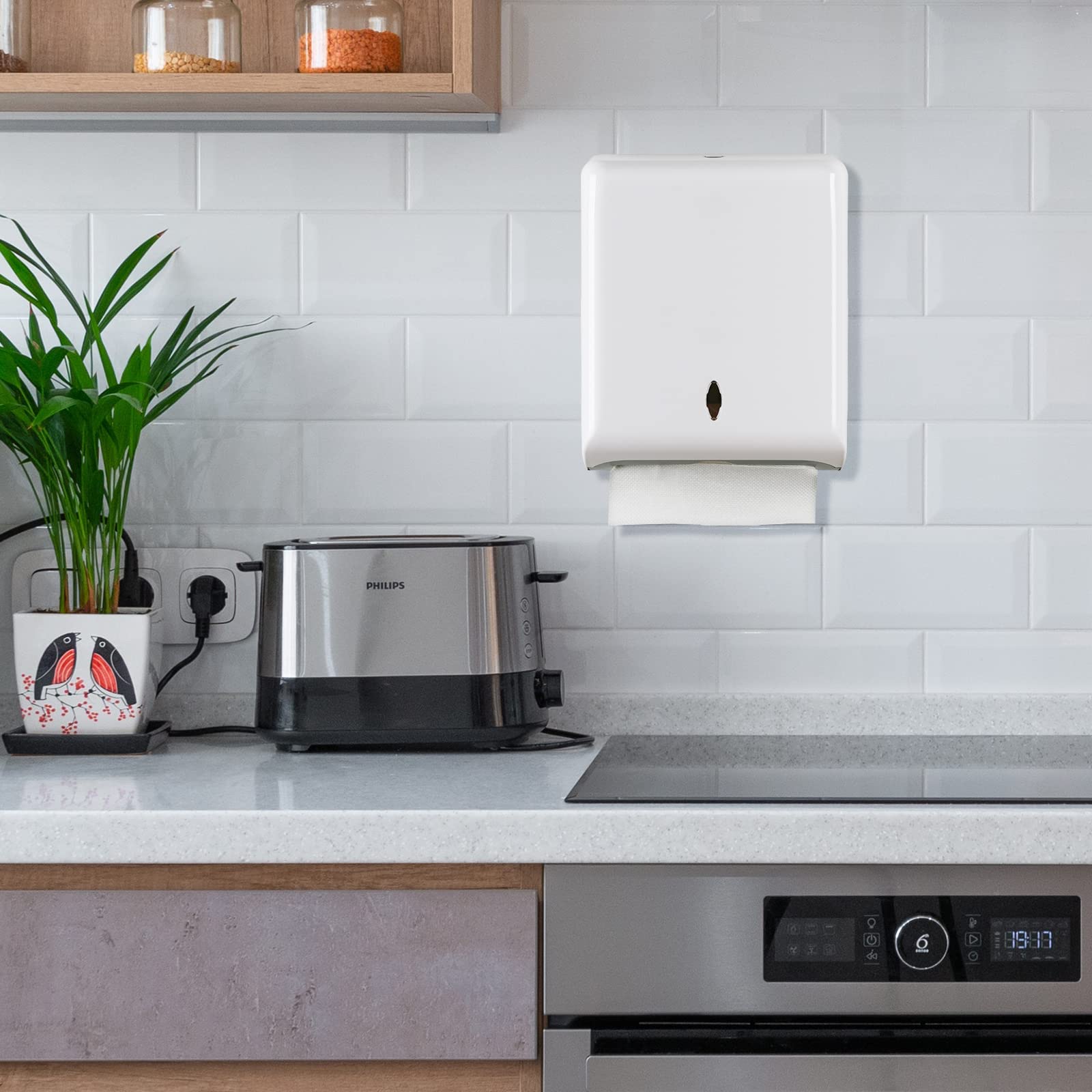 Dispenser di asciugamani di carta da parete, dispenser di asciugamani multipli per uso domestico e commerciale, porta asciugamani di carta touchless, per bagno, cucina e ufficio, capacità