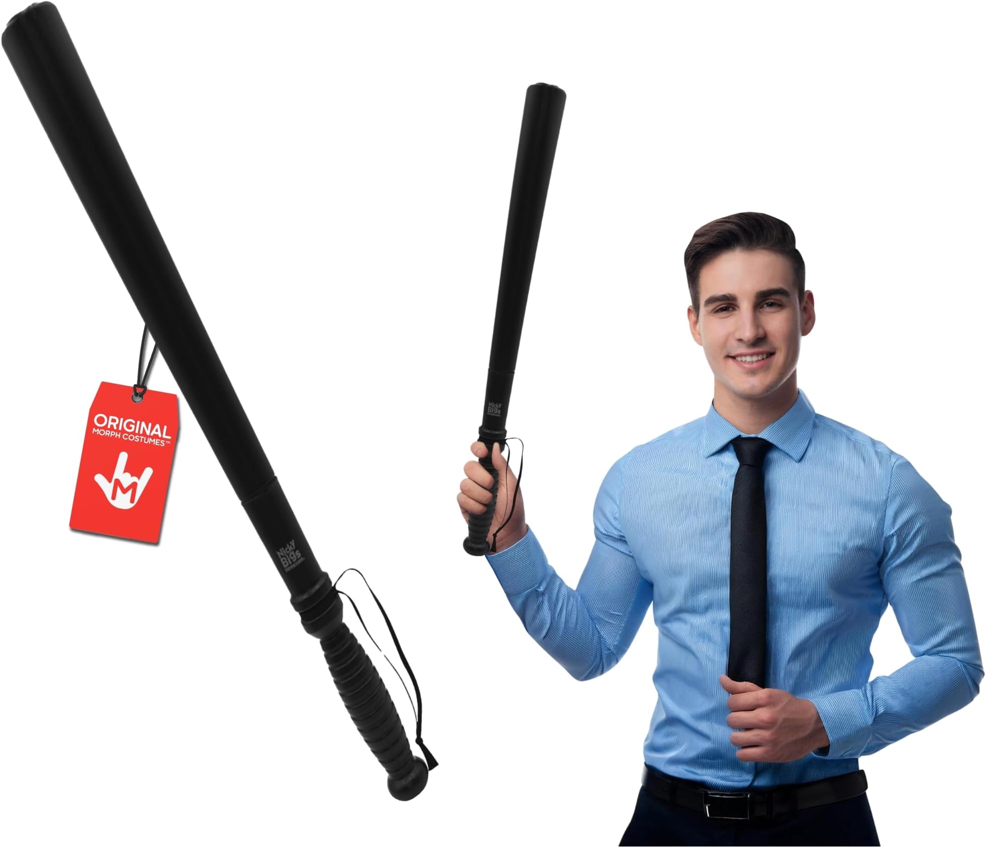 Morph Deluxe Hollow Toy Large Plastic Police Cop Baton Club Costume Accessory Prop, Black, 20 Inches