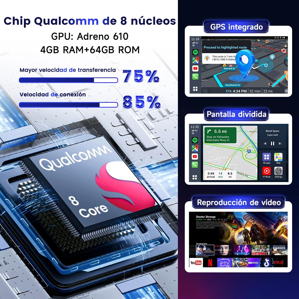 CarlinKit Android 13.0 AIBox Adaptador - Wireless CarPlay&Android Auto, Sistema autónomo Android 13.0 4GB+64GB, Soporte GPS/Tarjeta SIM, para Coches con Cable CarPlay&Android Auto