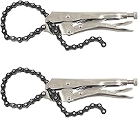 Vista 1 de Swpeet 2 alicates de abrazadera de cadena de bloqueo de acero de aleación resistente de 9 pulgadas con cadena de 20 pulgadas, herramienta de filtro