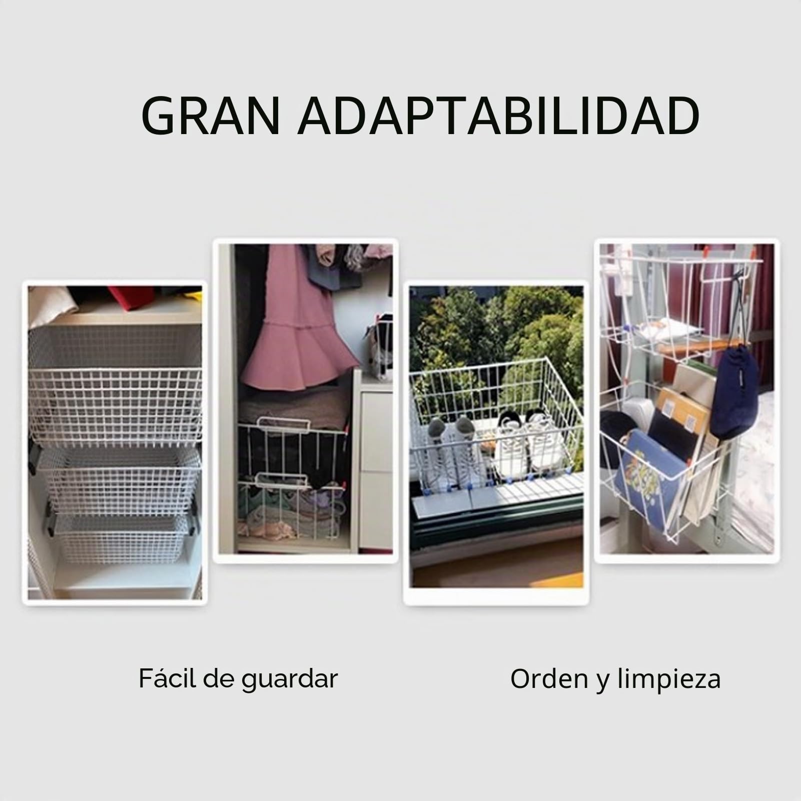 Cesta de Almacenamiento de Alambre para Congelador, 2 Unidades, con Revestimiento de PE, Organizador para Colgar, Metal Duradero, Fácil Mantenimiento, (Largo 49,5 cm x Ancho 24,5