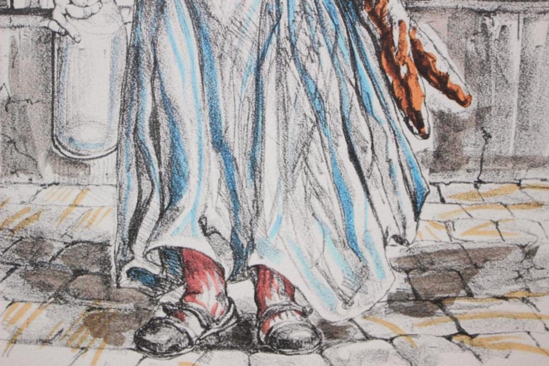 ☆藤田嗣治 エスタンプリトグラフ「パンを抱える少女」250部限定☆