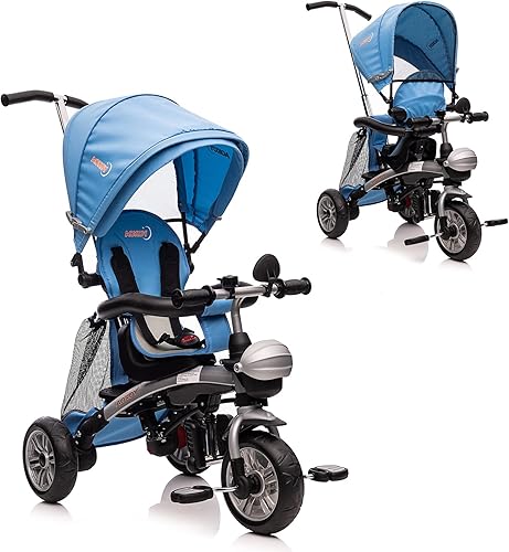 NITOESS Triciclo para bebé 6 en 1, triciclo para niños con asa de empuje ajustable, bicicleta de juguete para niños y niñas, triciclo para niños con