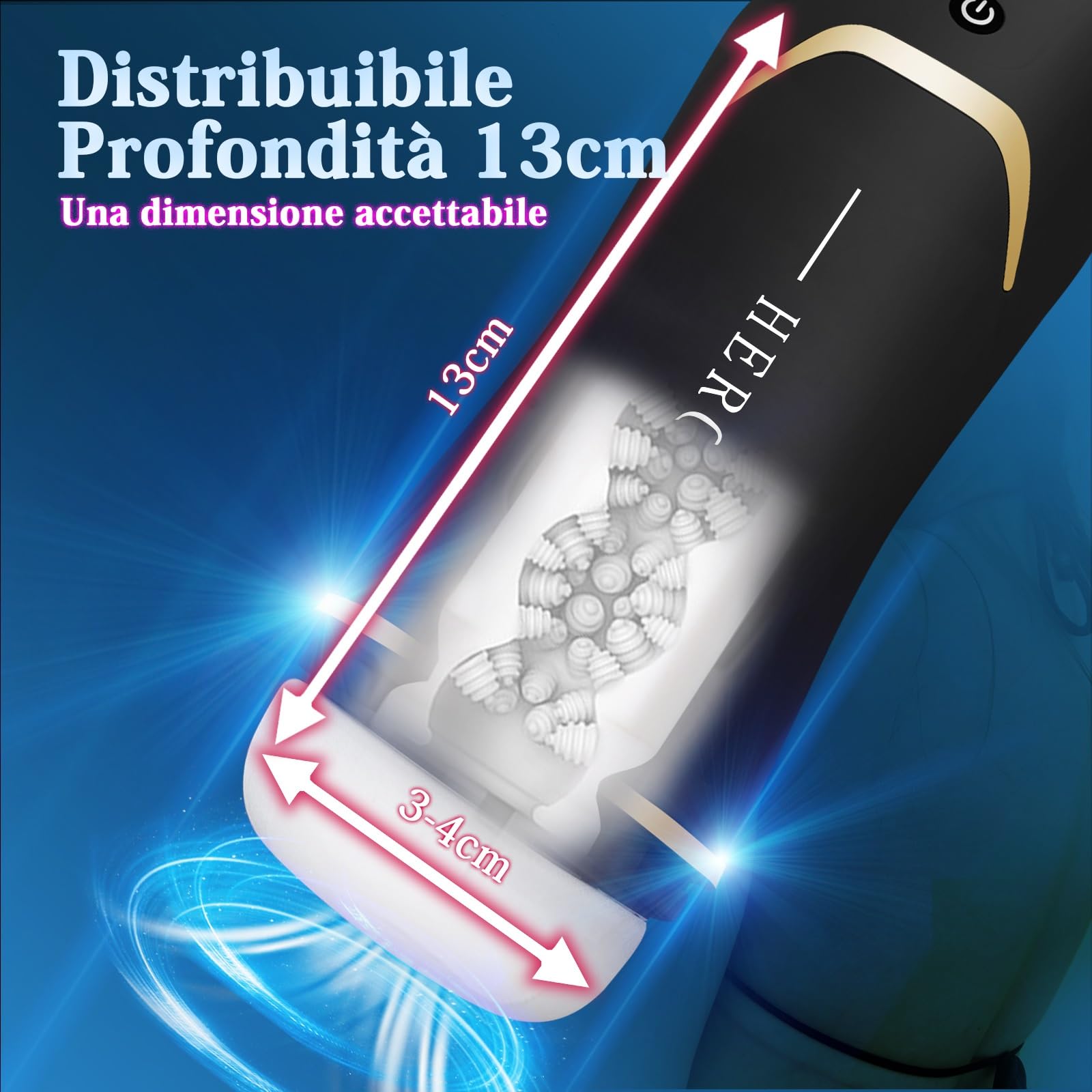 Masturbtore Uomo Automatico, con 10 modalità di vibrazione 3 frequenze del Sesso orale, 42° temperatura costante, Gemito Voice Stimolato Realistica 3D Sex Toysper Per Uomini