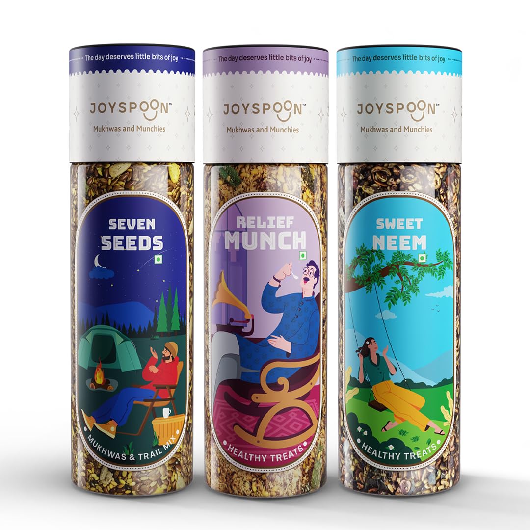 JOYSPOON Mouth Freshener Mukhwas Combo (3 x 100gm) | Sugar Free Mukhwas Mouth fresheners | Mouth fresheners | After Meal Snacks | Trail Mix | Digestive Mukhwas | Seed Mix (Seed Splash, Relief Munch, Sweet Neem) (B0CQ4RX2FP) Amazon Price History, Amazon Price Tracker
