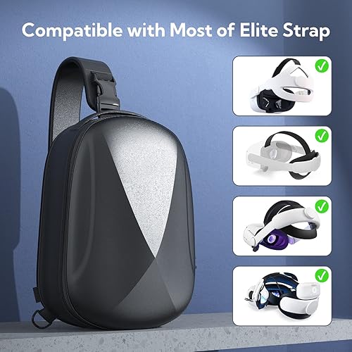 Miniatura 4 de ZYBER Hard Carrying Case for Meta Quest 2, Black Backpack Travel Case for Oculus Quest 2 Accessories