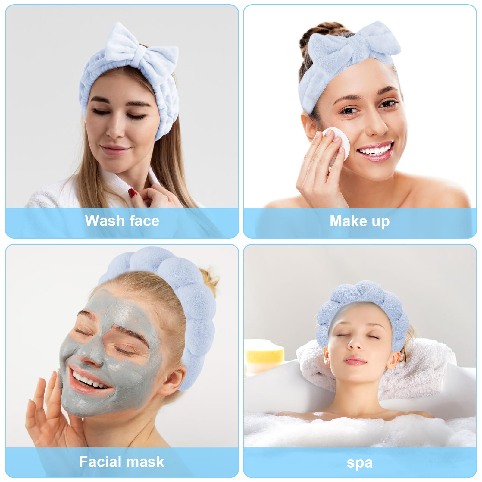 4 stuks haarband, cosmetica, spa-hoofdband voor het wassen van het 4 stuks haarband, cosmetica, spa-hoofdband voor het wassen van het