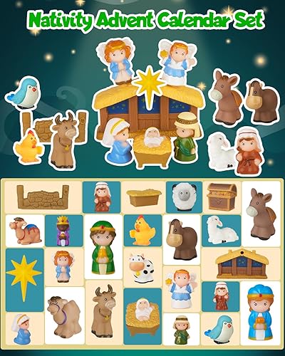 Miniatura 4 de Calendario de Adviento de Navidad 2023 para niños, juego de historia de Navidad, calendario de adviento religioso cristiano para niños pequeños,
