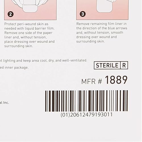 Miniatura 9 de McKesson Apósitos hidrocoloides con respaldo de espuma, estériles, 4 x 4 pulgadas, 10 unidades, 10 paquetes, 100 en total