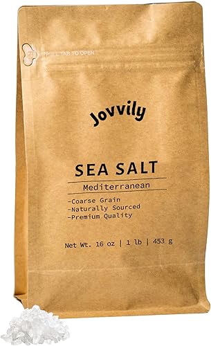 Jovvily Sal marina - 1 lb - Grano grueso - Procedente de España - Cocina - Aditivo de baño