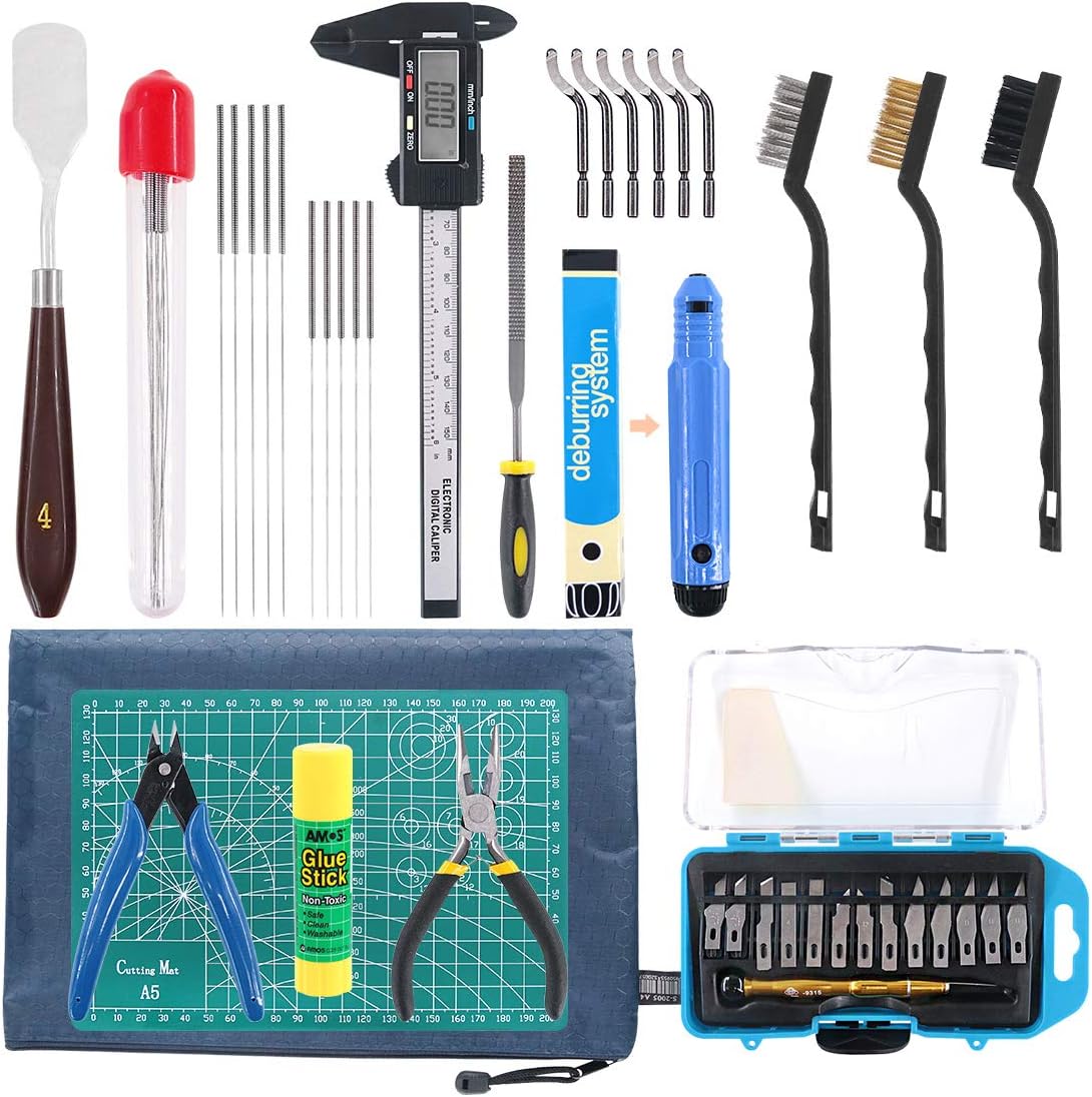 42 Piece 3D Print Tool Kit Includes Debur Tool, Cleaning and Removal Tool with Storage Bag, 3D Printer Tool Set for Cleaning, Finishing and Printing 3D Prints