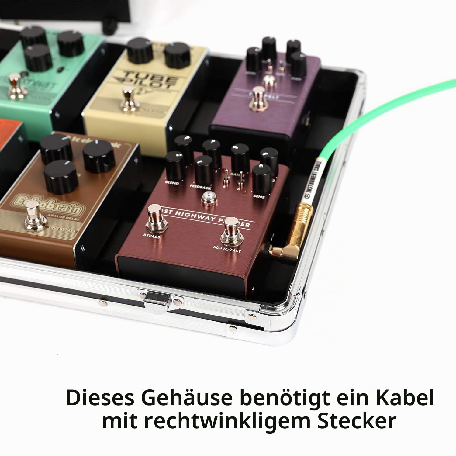Ghost Fire Gitarren-Multieffekt-Pedalkoffer, 42,9 x 14 x 7,1 cm, mit Pedal-Montageband, stabiles Verriegelungsaluminium, T-Serie T-EC4