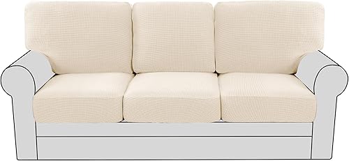 Miniatura 61 de H.VERSAILTEX Fundas de Sofá de Amor de Varias Piezas para Sofá de 2 Cojines, Fundas de Cojín de Sofá de Alta Elasticidad, Tela de Sarga Texturizada