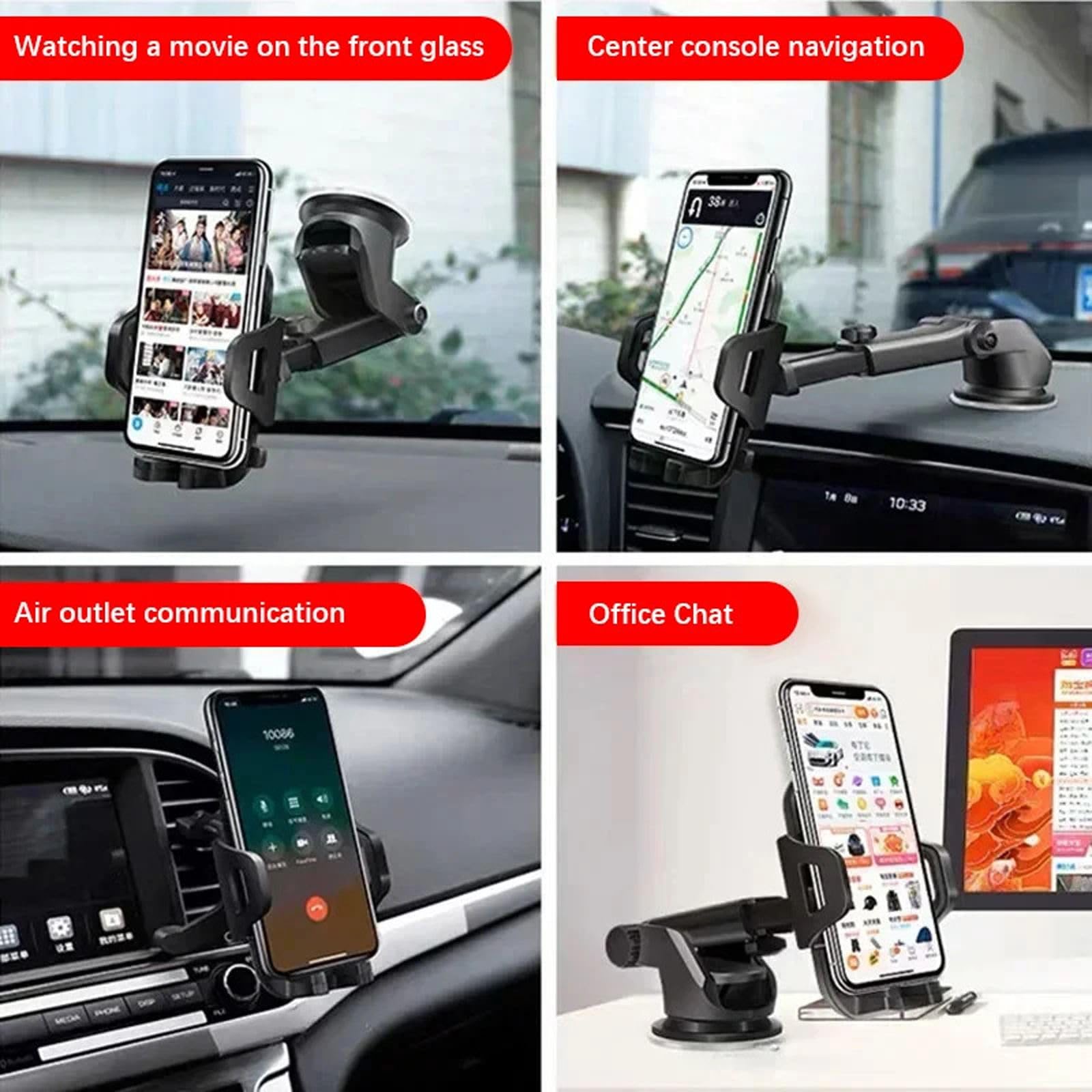 Sucker Car Phone Holder Cup Inteligentny telefon Komórka Wsparcie w uchwycie samochodowym, Pasuje do iPhone'a Xiaomi Samsung