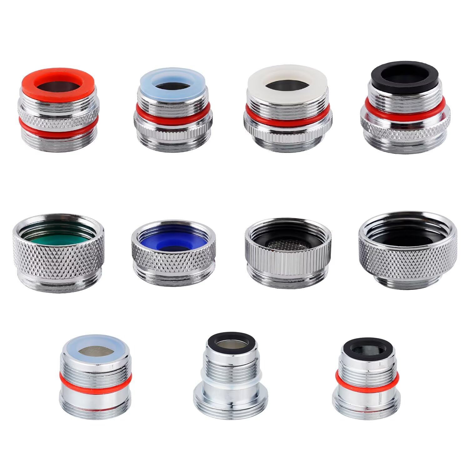 11-PCS Brass Faucet Adapter Kit, Male/Female Sink Faucet Aerator Adapters
