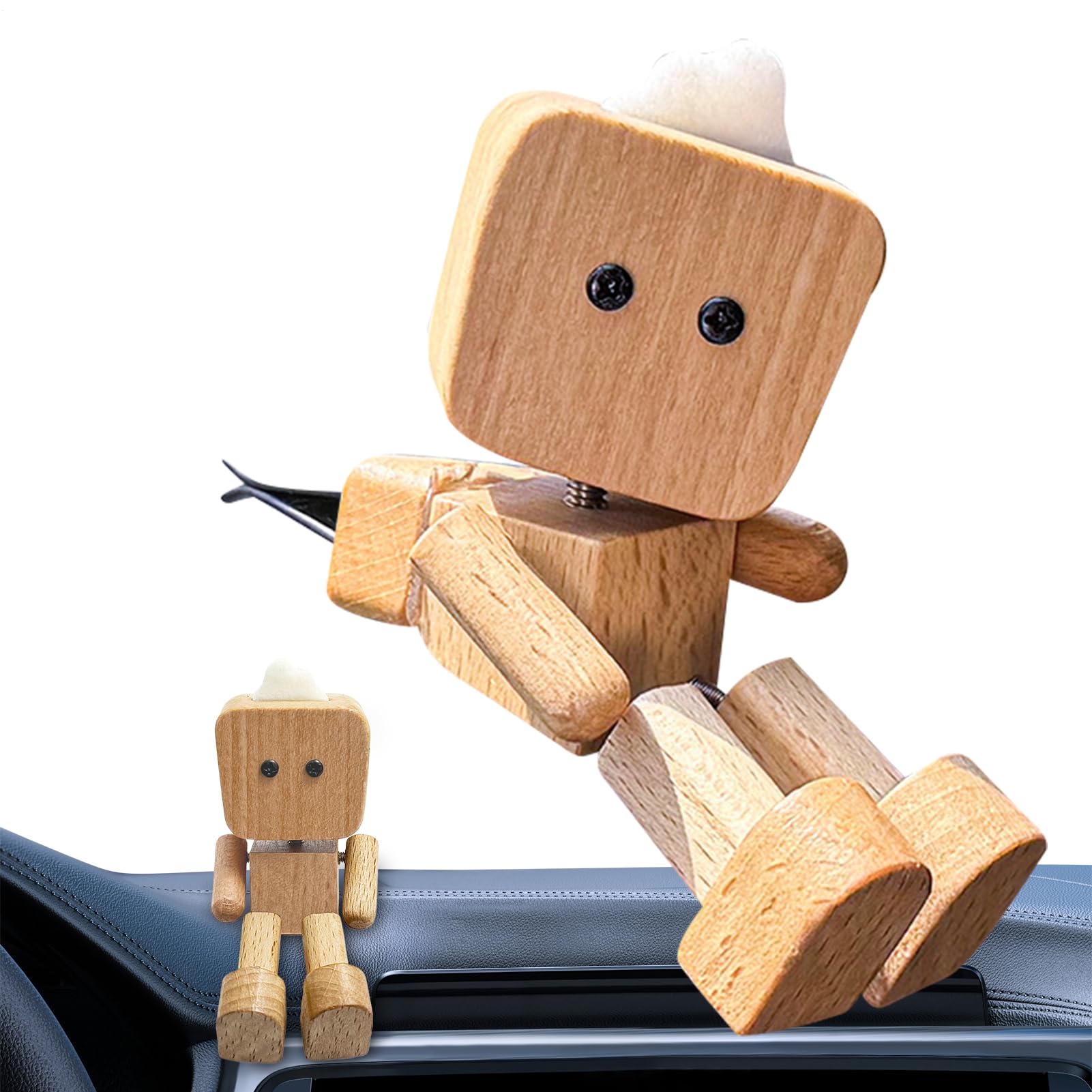 Figurine en bois tableau de bord pour briser la monotonie en voiture