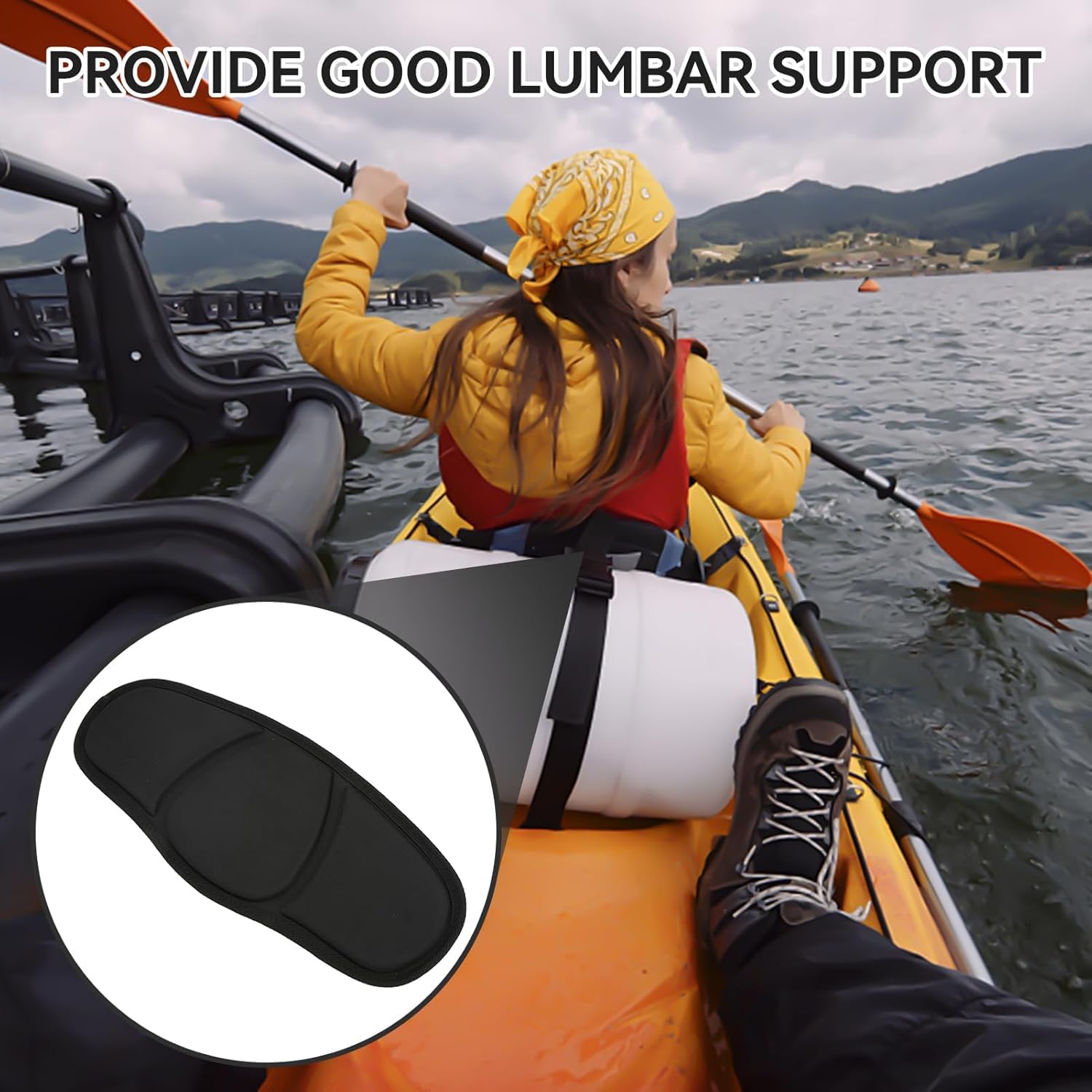 Sitzkajak Kajak Rückenlehne Kajak Kanusitz Rückenlehne Verstellbare Rückenlehne Rückenstütz Pad Rutschfestes Deluxe Kajak Kissen mit stabilen Gurten,Rückenband für Outdoor,Kajakfahren,Kanu,Boot