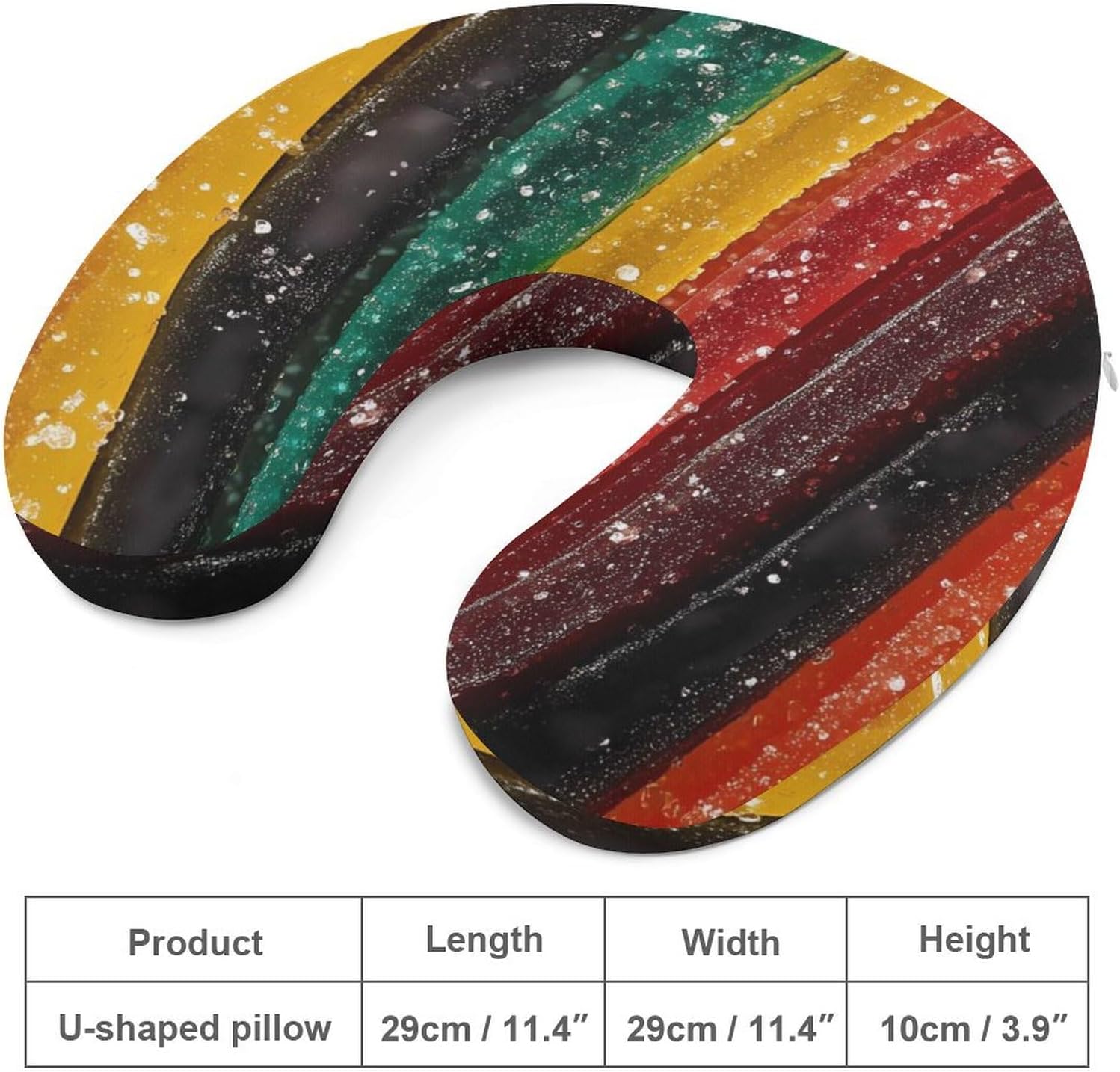 Candy Gummy Strips Colorful Memory Foam Pillows U Shaped Travel Neck Pillow