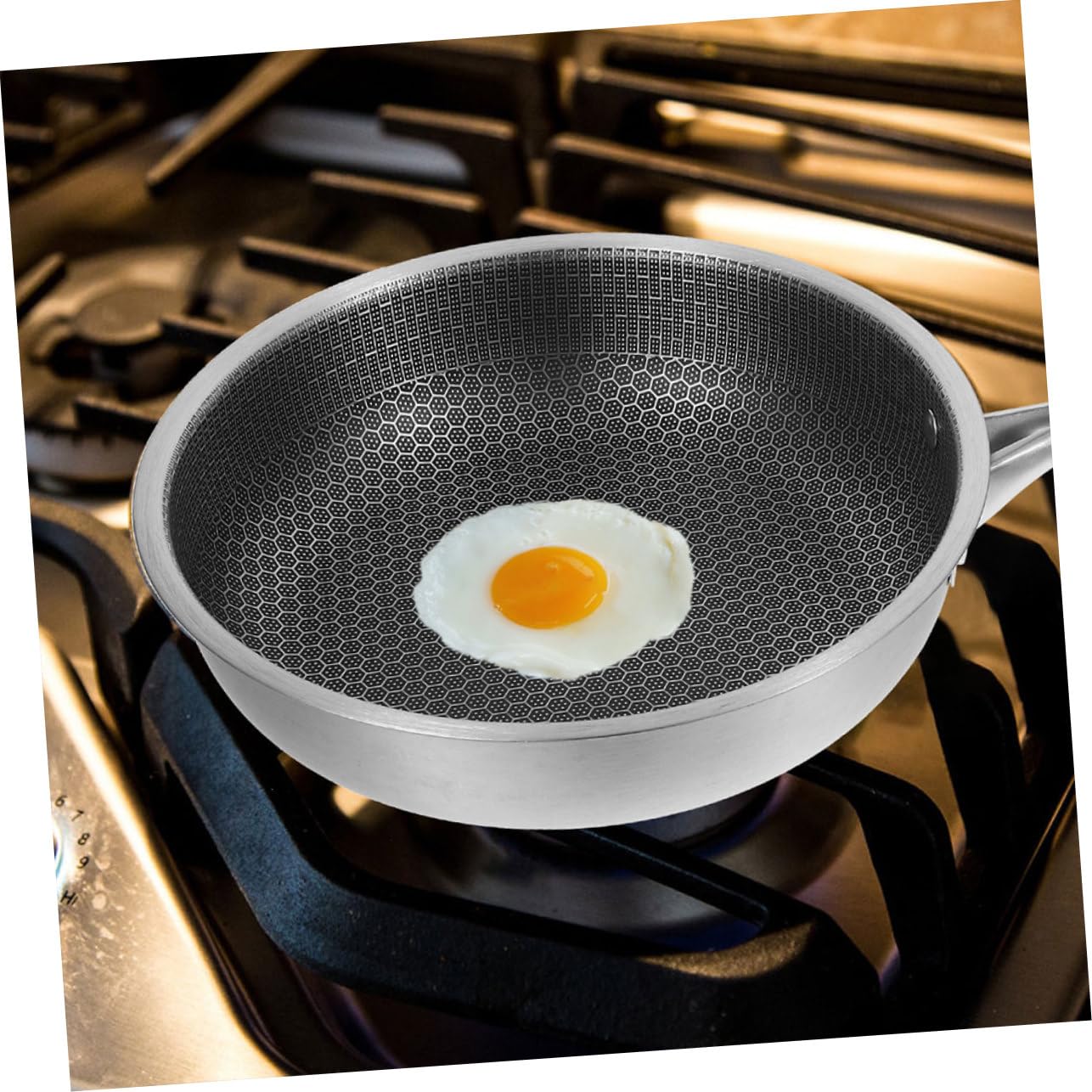 Artibetter Padella Omelette Acciaio Resistente Nido d'Arnia Antiaderente per Uova e Bistecca Distribuzione Calore Uniforme Compatibile Tutti Piani Cottura Incluso Induzione