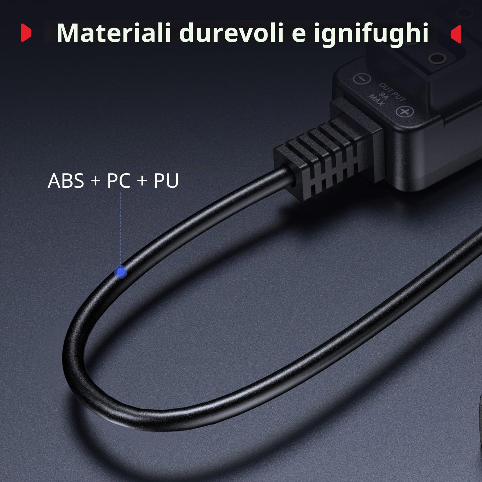 SMALLRIG Splitter D-Tap, Cavo di alimentazione splitter D-Tap a 4 porte, Cavo di ricarica D-Tap adatto per batterie con attacco V, fotocamere mirrorless, monitor, cavo ignifugo 64 cm/25,2 pollici