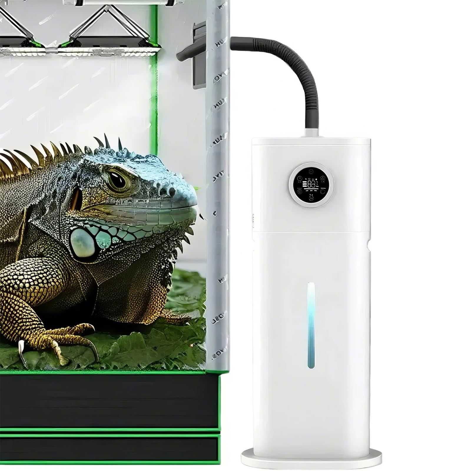 Humidificador de Gran Capacidad de 12L para Iguana, Nebulizador Inteligente de Niebla Cálida para Terrarios de Pogona Vitticeps, Nebulizador para Reptiles Tropicales.(Smart Version)