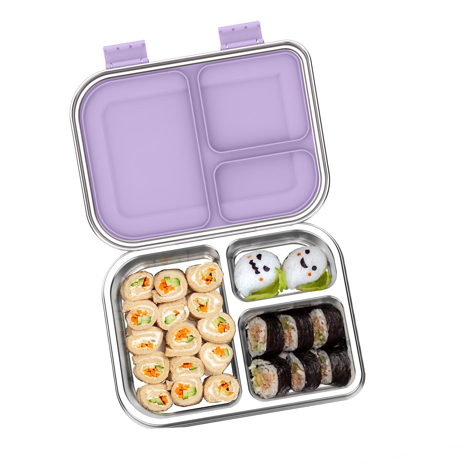 Photo 1 of TOURPOR Stainless Steel Bento Box - 1000ml, 3 Compartment