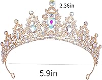 Vista 16 de Kamirola - Corona de reina y tiaras corona de princesa para mujeres y niñas, diademas de cristal para novia, princesa para bodas y fiestas (01)