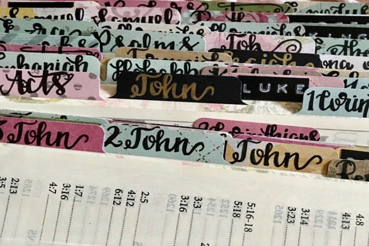 Handwritten/Labeled bible tabs (Single-Sided)
